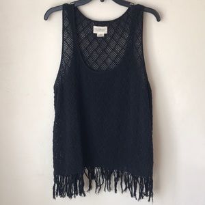 Black crochet top